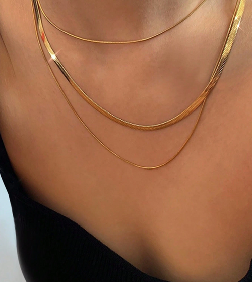 Nooxian 2pcs/set Minimalist Chain Necklace